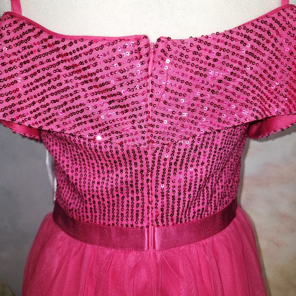 NWOT Wedtrend Sequin Off Shoulder W Adjustable Spagetti Straps with Tulle Skirt - Picture 6 of 9